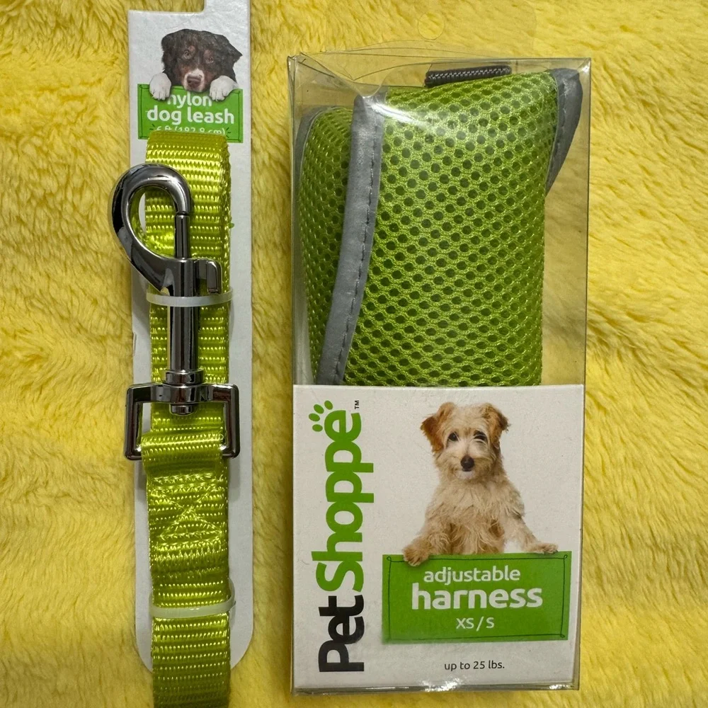 Petshoppe Adjustable Mesh Dog Harness Green with 6 foot Nylon…